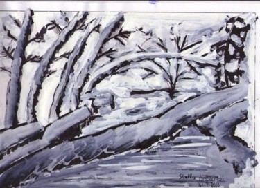 Painting titled "SEVERE WINTER IN DR…" by Stella Ambartzi, Original Artwork