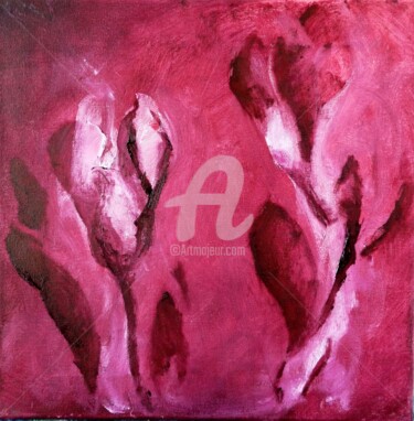Pittura intitolato "Magnolia violeta" da Stella Maris Cristobo, Opera d'arte originale, Olio