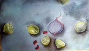 Painting titled "les citrons" by Stellarue, Original Artwork, Acrylic