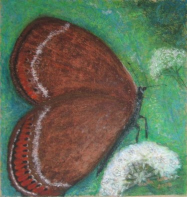 Painting titled "Brown butterfly" by Stella Velka, Original Artwork, Oil