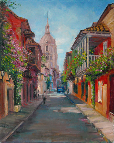 Pintura intitulada "south street" por Andrei Semenov, Obras de arte originais, Óleo