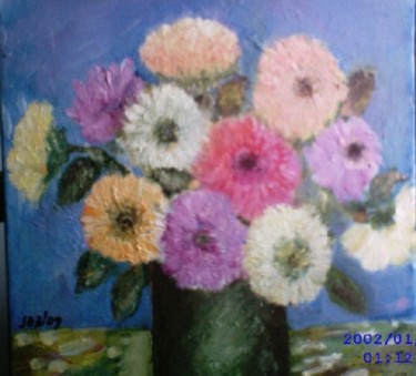 Painting titled "Flowers" by Steluta Dumitrescu Zelici, Original Artwork