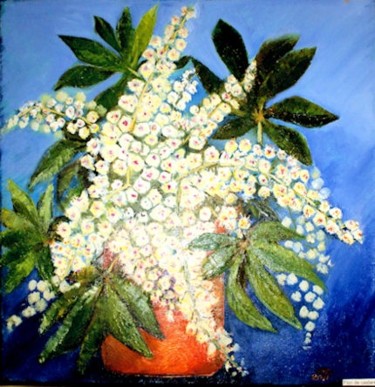 Painting titled "Chestnut blossom" by Steluta Dumitrescu Zelici, Original Artwork