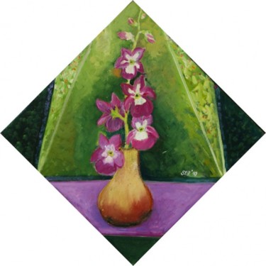 Painting titled "Orchid" by Steluta Dumitrescu Zelici, Original Artwork