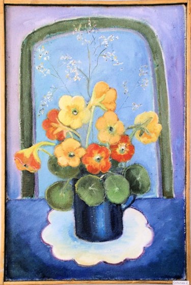 Painting titled "Yellow flowers 3" by Steluta Dumitrescu Zelici, Original Artwork
