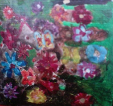 Painting titled "Flowers by collecti…" by Steluta Dumitrescu Zelici, Original Artwork