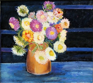 Painting titled "Flowers2" by Steluta Dumitrescu Zelici, Original Artwork
