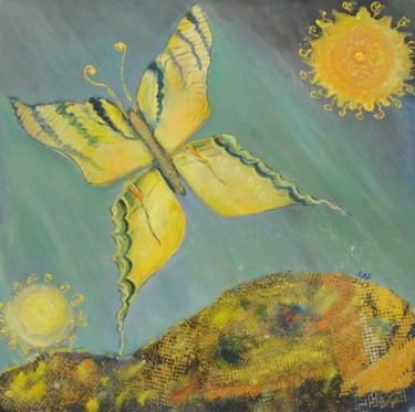 Painting titled "Butterfly" by Steluta Dumitrescu Zelici, Original Artwork