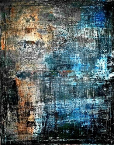 Painting titled "Terribleue" by Stéphane Droit, Original Artwork, Acrylic Mounted on Wood Stretcher frame