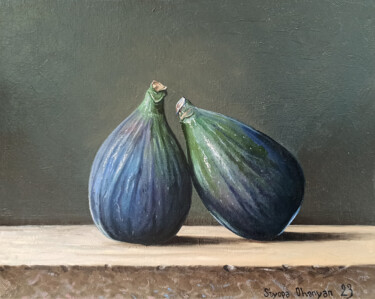 Painting titled "Figs" by Stepan Ohanyan, Original Artwork, Oil Mounted on Wood Stretcher frame