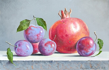 Painting titled "Fruitful Elegance" by Stepan Ohanyan, Original Artwork, Oil Mounted on Wood Stretcher frame