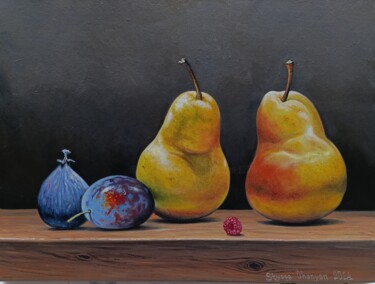 Painting titled "Harvest Harmony" by Stepan Ohanyan, Original Artwork, Oil Mounted on Wood Stretcher frame