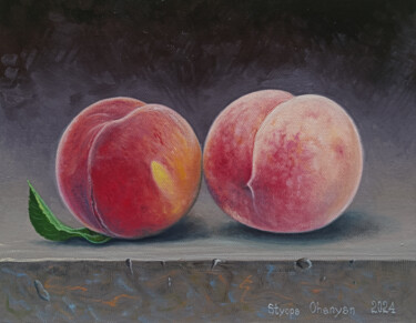 Painting titled "Juicy Pair" by Stepan Ohanyan, Original Artwork, Oil Mounted on Wood Stretcher frame
