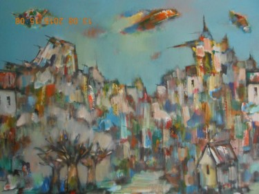 Картина под названием "городской пейзаж 80…" - Степан Оганджанян, Подлинное произведение искусства, Масло