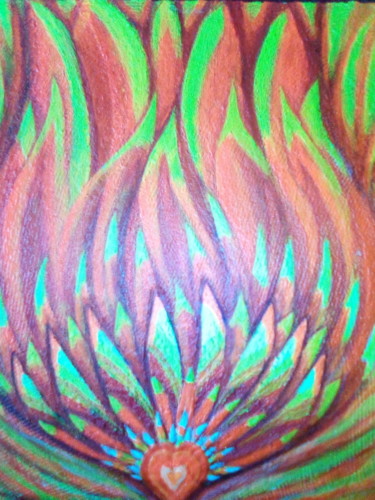 Картина под названием "Пламенный лотос люб…" - Степан Шипков, Подлинное произведение искусства, Акрил
