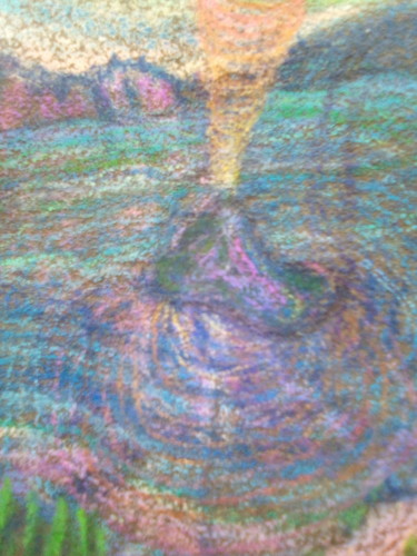 Картина под названием "Озеро Титикака." - Степан Шипков, Подлинное произведение искусства, Пастель