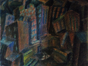 Картина под названием "Побег из города." - Степан Шипков, Подлинное произведение искусства, Пастель