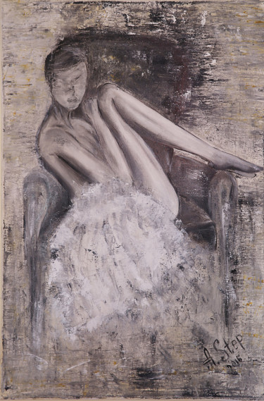 Painting titled "Woman" by Aleks Step, Original Artwork, Oil