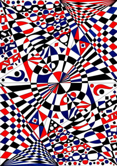 Desenho intitulada "Spirales" por Steph, Obras de arte originais, Caneta de gel