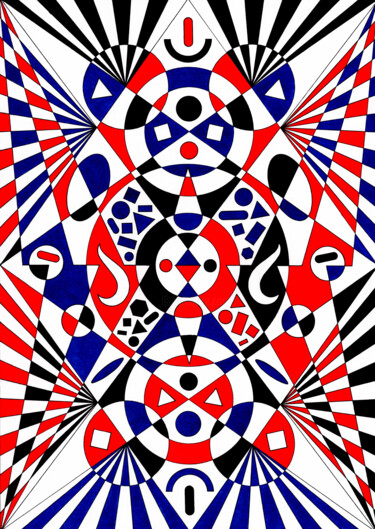 Dessin intitulée "Azulejos" par Steph, Œuvre d'art originale, Stylo gel