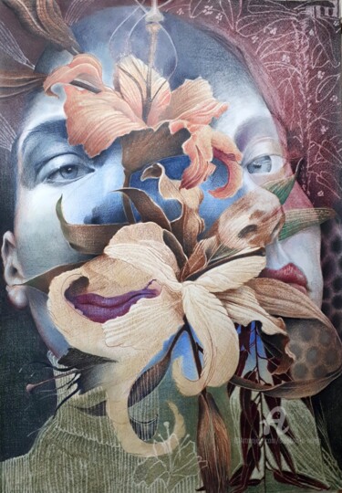 제목이 "Lily Portraits"인 미술작품 Stephan B. Reisig로, 원작, 연필