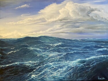 Painting titled "Meer" by Stephan Praus, Original Artwork, Oil