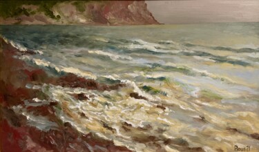 Malerei mit dem Titel "Am Meer" von Stephan Praus, Original-Kunstwerk, Öl