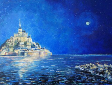 Pittura intitolato "Clair de Lune et gr…" da Stephan Serais, Opera d'arte originale, Olio Montato su Telaio per barella in l…