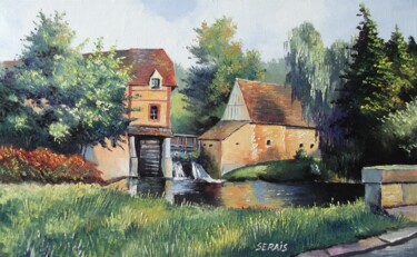 Peinture intitulée "Le Moulin de Viller…" par Stephan Serais, Œuvre d'art originale, Huile Monté sur Châssis en bois