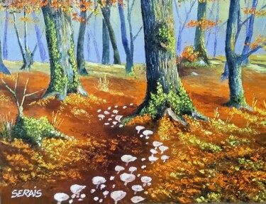 Peinture intitulée "La balade des champ…" par Stephan Serais, Œuvre d'art originale, Huile Monté sur Châssis en bois