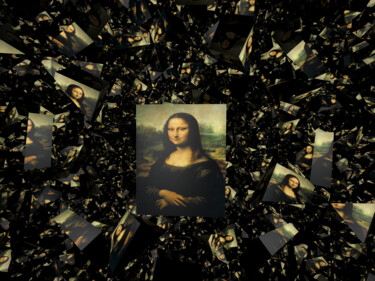 Arts numériques intitulée "Mona Lisa réflexion…" par Stéphane Billiau, Œuvre d'art originale, Modélisation 3D