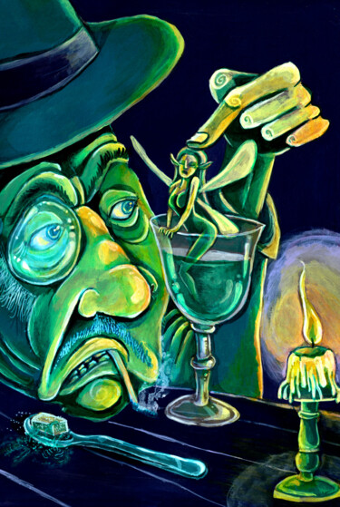 Pintura titulada "Tronche de Bar- L'A…" por Stéphane Cailleau, Obra de arte original, Acrílico