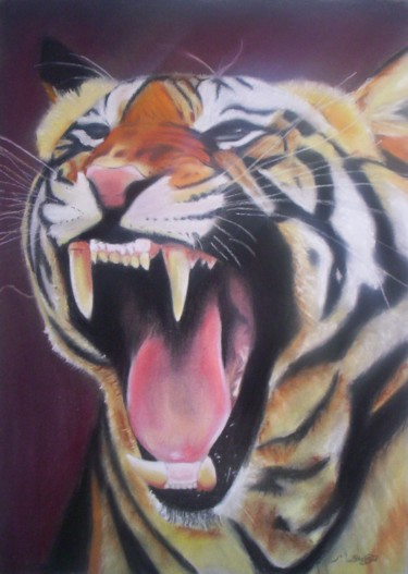 Dessin intitulée "tigre-22-613-50x70.…" par Artpaint, Œuvre d'art originale, Autre