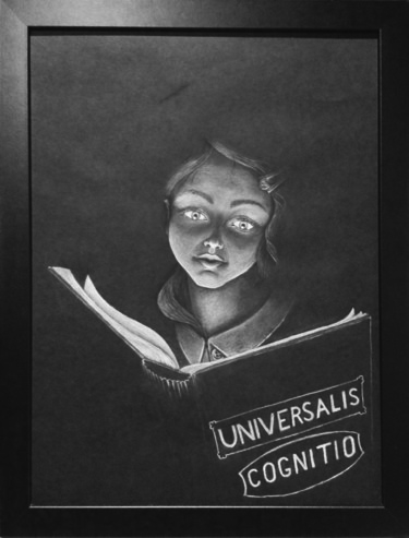 Drawing titled "Knowledge" by Stéphane De Menis, Original Artwork, Chalk