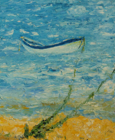 Pittura intitolato "Barque" da Stephane Delagneau, Opera d'arte originale, Olio