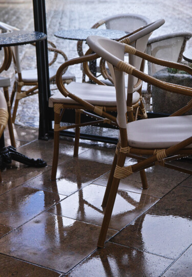 Fotografie getiteld "chaises de café" door Stephane Delagneau, Origineel Kunstwerk, Digitale fotografie