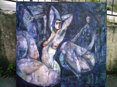 Painting titled "nues" by Stephane Doulcier, Original Artwork, Oil