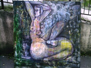 Painting titled "nue" by Stephane Doulcier, Original Artwork, Oil