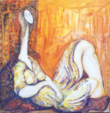 Pintura intitulada "Femme n° 1" por Stephane Doulcier, Obras de arte originais, Óleo