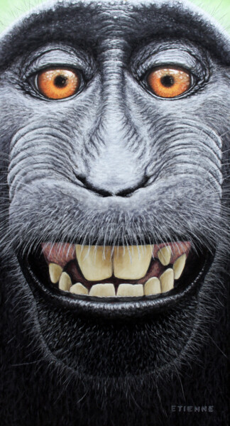 Dibujo titulada "Wild selfie by Naru…" por Stéphane Etienne, Obra de arte original, Pastel