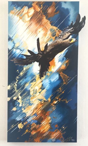 Painting titled "Free flight" by Passionavion, Original Artwork, Acrylic