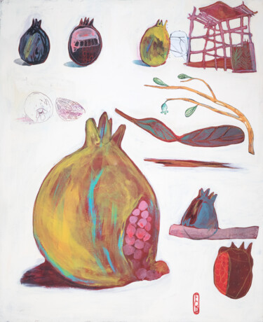 Картина под названием "La cabane aux goyav…" - Stéphane Foucaud, Подлинное произведение искусства, Акрил Установлен на Дерев…