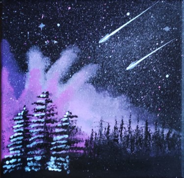 Peinture intitulée "Étoiles filantes" par Stephane Genin, Œuvre d'art originale, Acrylique Monté sur Châssis en bois