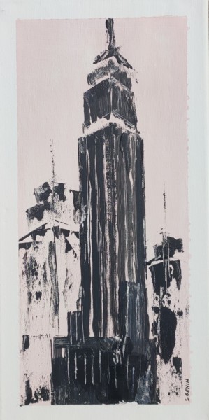 Pintura titulada "Building NY" por Stephane Genin, Obra de arte original, Acrílico Montado en Bastidor de camilla de madera