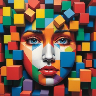 数字艺术 标题为“Le visage” 由Stephane Huitelec, 原创艺术品, AI生成的图像