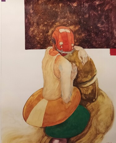 Картина под названием "Calin" - Stephane Javelle, Подлинное произведение искусства, Масло