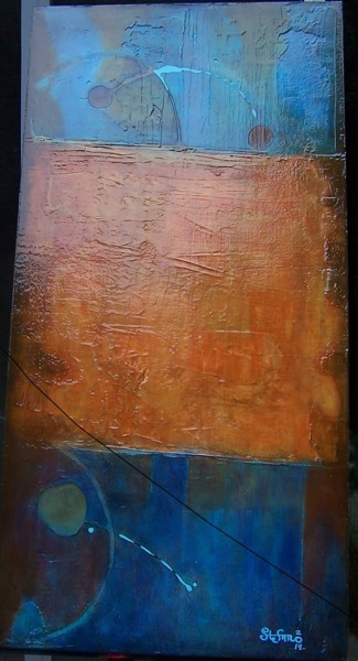 Painting titled "Planète" by Stefano, Original Artwork, Acrylic