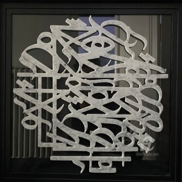 Escultura intitulada "Marble Calligraffiti" por Stéphane Jocardes (Léla (1991)), Obras de arte originais, Pedra Montado em O…