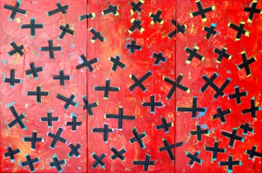 Peinture intitulée "Les Croix" par Stephane Jouet, Œuvre d'art originale, Acrylique