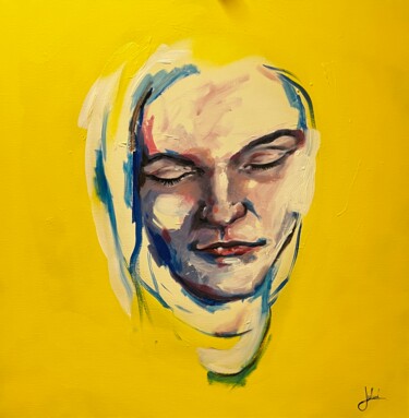 Painting titled "Femme apaisée" by Stéphane Juillard, Original Artwork, Acrylic Mounted on Wood Stretcher frame